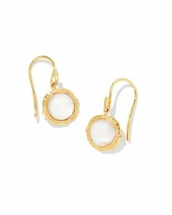 Kendra Scott Sage 18k Gold Vermeil Drop Earrings In Ivory Mother-of-Pearl
