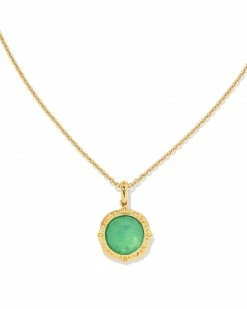 Kendra Scott Sage 18k Gold Vermeil Pendant Necklace In Chrysoprase