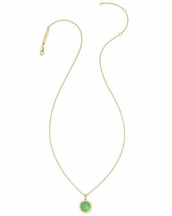 Kendra Scott Sage 18k Gold Vermeil Pendant Necklace In Chrysoprase -Demi-Fine Jewelry Shop kendra scott sage pendant necklace 18k gold vermeil chrysoprase 01