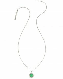 Kendra Scott Sage Sterling Silver Pendant Necklace In Chrysoprase 5 Kendra Scott Sage Sterling Silver Pendant Necklace In Chrysoprase -Demi-Fine Jewelry Shop kendra scott sage pendant necklace sterling silver chrysoprase 01