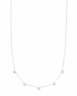 Kendra Scott Shannon 14k White Gold Collar Necklace In White Diamond