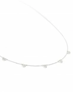 Kendra Scott Shannon 14k White Gold Collar Necklace In White Diamond -Demi-Fine Jewelry Shop kendra scott shannon necklace 14k white gold white diamond 02 lg