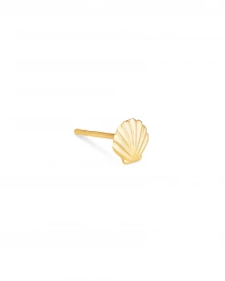 Kendra Scott Shell Single Stud Earring In 18k Yellow Gold Vermeil
