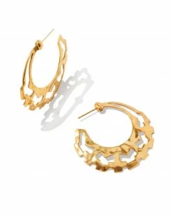 Kendra Scott Shiva Hoop Earrings In Vintage Gold