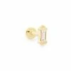 Kendra Scott Sianna Mini 14k Yellow Gold Single Stud Earring In White Diamond