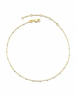 Kendra Scott Single Satellite Chain Anklet In Sterling Silver & 18k Yellow Gold Vermeil