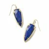 Kendra Scott Skylar Vintage Gold Drop Earrings In Blue Lapis