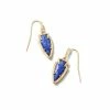 Kendra Scott Skylar Vintage Gold Small Drop Earrings In Blue Lapis