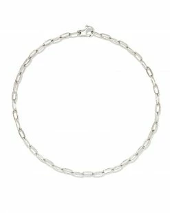Kendra Scott Small Paperclip Chain Anklet In Sterling Silver
