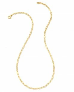 Kendra Scott Small Paperclip Chain Necklace In 18k Gold Vermeil