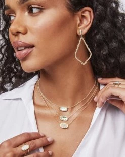 Kendra Scott Sophia Clip On Drop Earrings In Gold -Demi-Fine Jewelry Shop kendra scott sophia clip on drop earrings gold