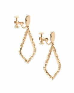 Kendra Scott Sophia Clip On Drop Earrings In Gold -Demi-Fine Jewelry Shop kendra scott sophia earring gold na 01 lg