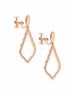 Kendra Scott Sophia Clip On Drop Earrings In Rose Gold -Demi-Fine Jewelry Shop kendra scott sophia earring rose gold na 01 lg