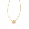 Kendra Scott Stamped Dira Gold Pendant Necklace In Ivory Mother-Of-Pearl