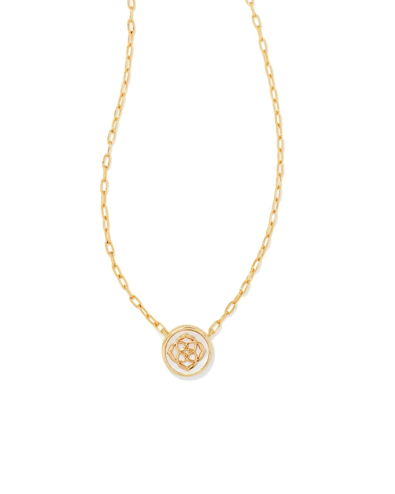 Kendra Scott Stamped Dira Gold Pendant Necklace In Ivory Mother-Of-Pearl 1 Kendra Scott Stamped Dira Gold Pendant Necklace In Ivory Mother-Of-Pearl