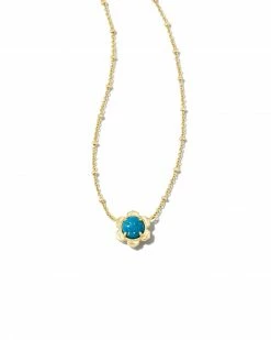 Kendra Scott Susie Gold Short Pendant Necklace In Marine Kyocera Opal