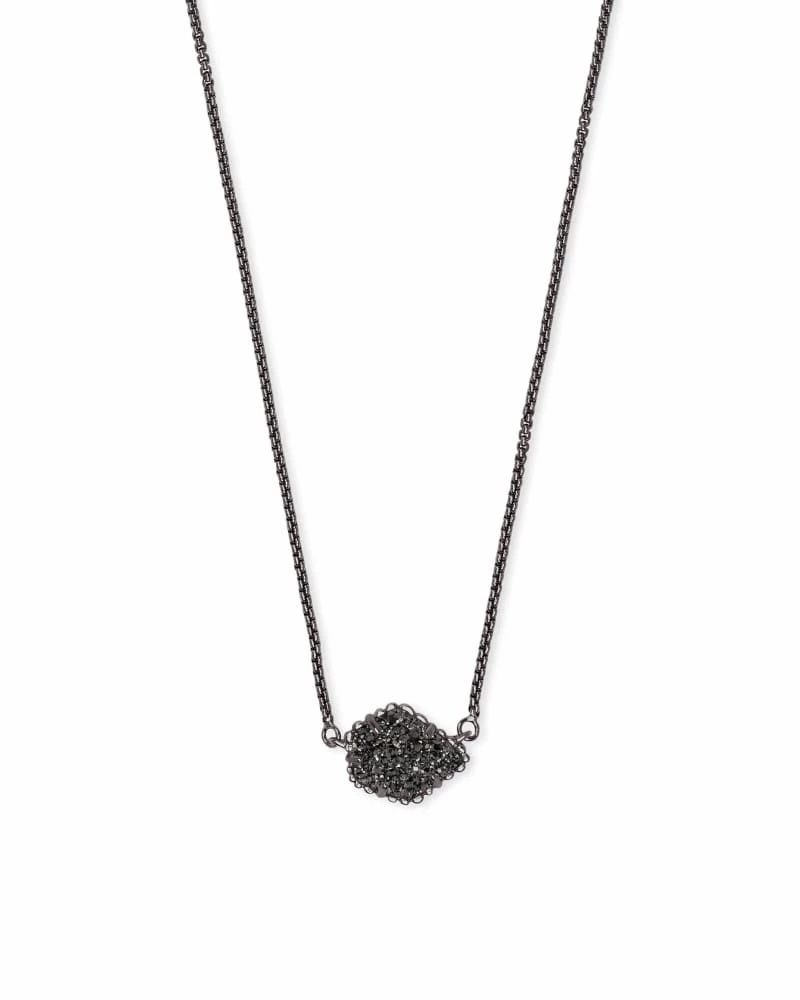 Kendra Scott Tess Gunmetal Pendant Necklace In Black Drusy 1 Kendra Scott Tess Gunmetal Pendant Necklace In Black Drusy
