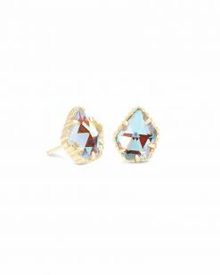Kendra Scott Tessa Gold Stud Earrings In Dichroic Glass
