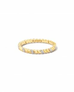 Kendra Scott Tyler 14k Yellow Gold Band Ring In White Diamond