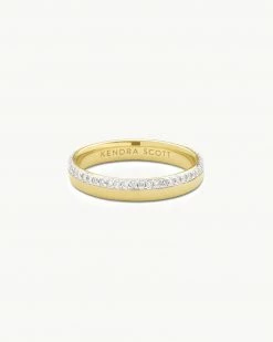Kendra Scott Whitney 14k Yellow Gold Band Ring In White Diamond