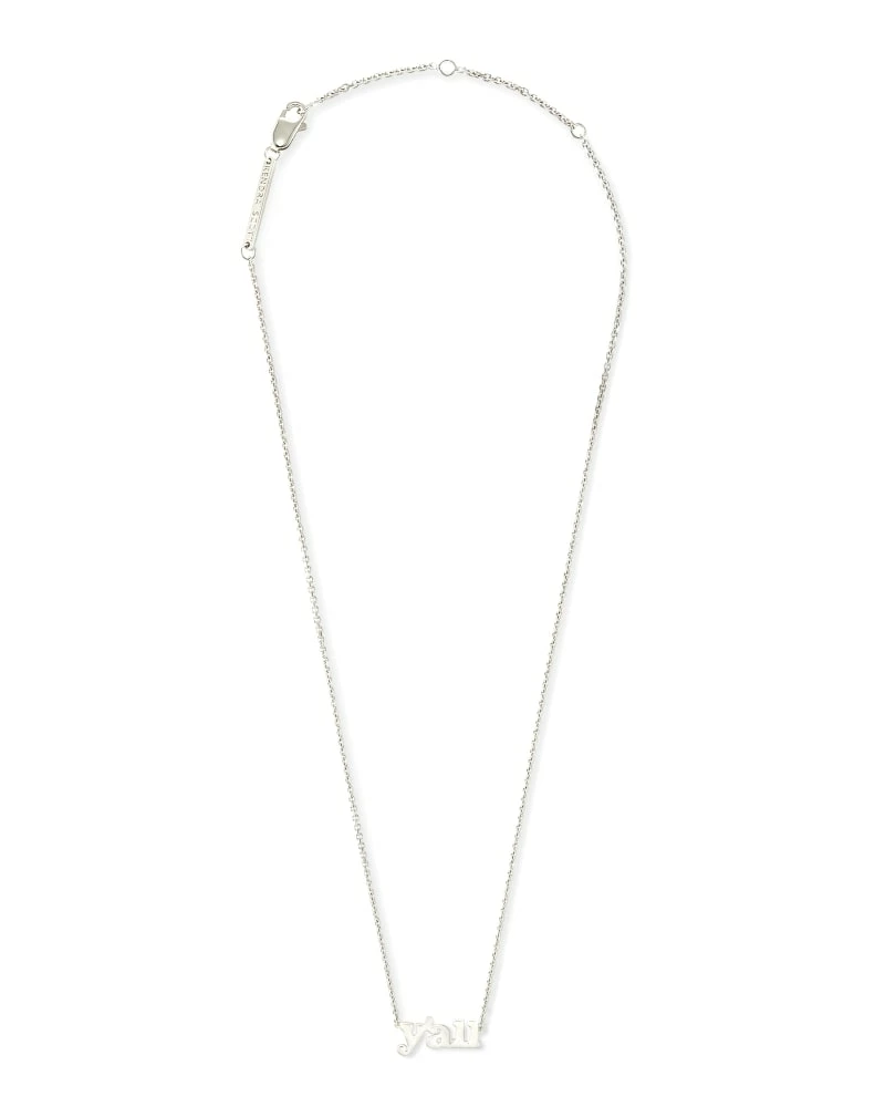 Kendra Scott Y'all Pendant Necklace In Sterling Silver 1 Kendra Scott Y'all Pendant Necklace In Sterling Silver