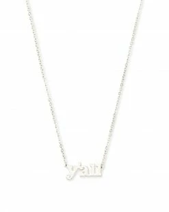 Kendra Scott Y'all Pendant Necklace In Sterling Silver 5 Kendra Scott Y'all Pendant Necklace In Sterling Silver -Demi-Fine Jewelry Shop kendra scott yall pendant necklace sterling silver 00 lg
