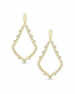 Kendra Scott Sophee Crystal Clip-On Drop Earrings In Gold